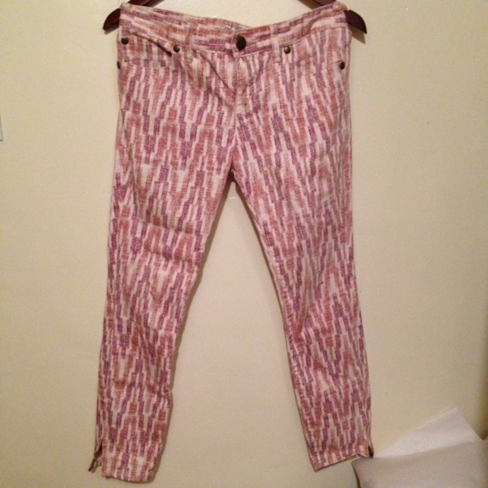 Free People Chevron Jean with Ankle Zips