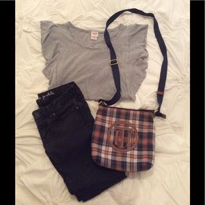 Mossimo Striped Ruffle Sleeve Tee