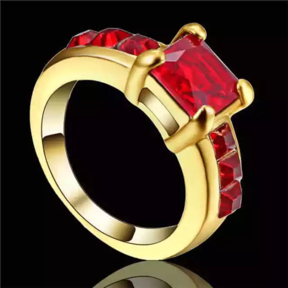 5 for $25 • Red Gemstone Fashion Ring - Size 8