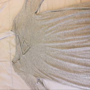 Grey cross laced flowy top!!