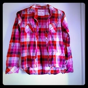 Girls Plaid Button up 14/16 XL