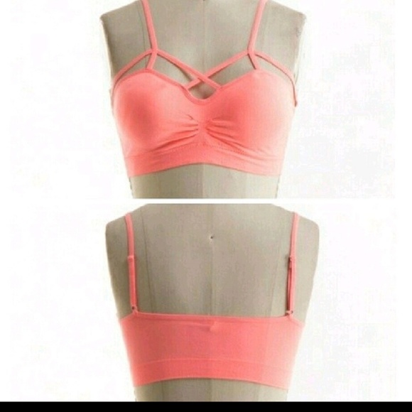 CAGED BRALETTE IN  HOT PINK - Picture 2 of 2