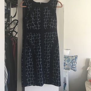 Navy geometric print dress