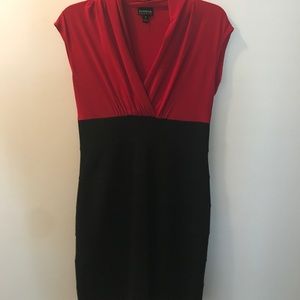 V Neck. Two Tone Dress.