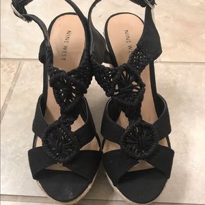 Never worn, Nine West black espadrilles, 6.5