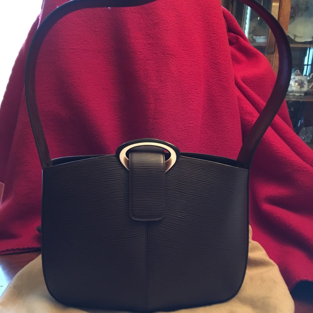 Louis Vuitton Epi Leather Shoulder Bag Brown