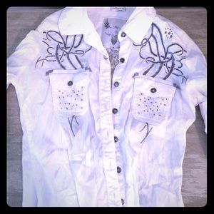 Roar Rhinestone button down.