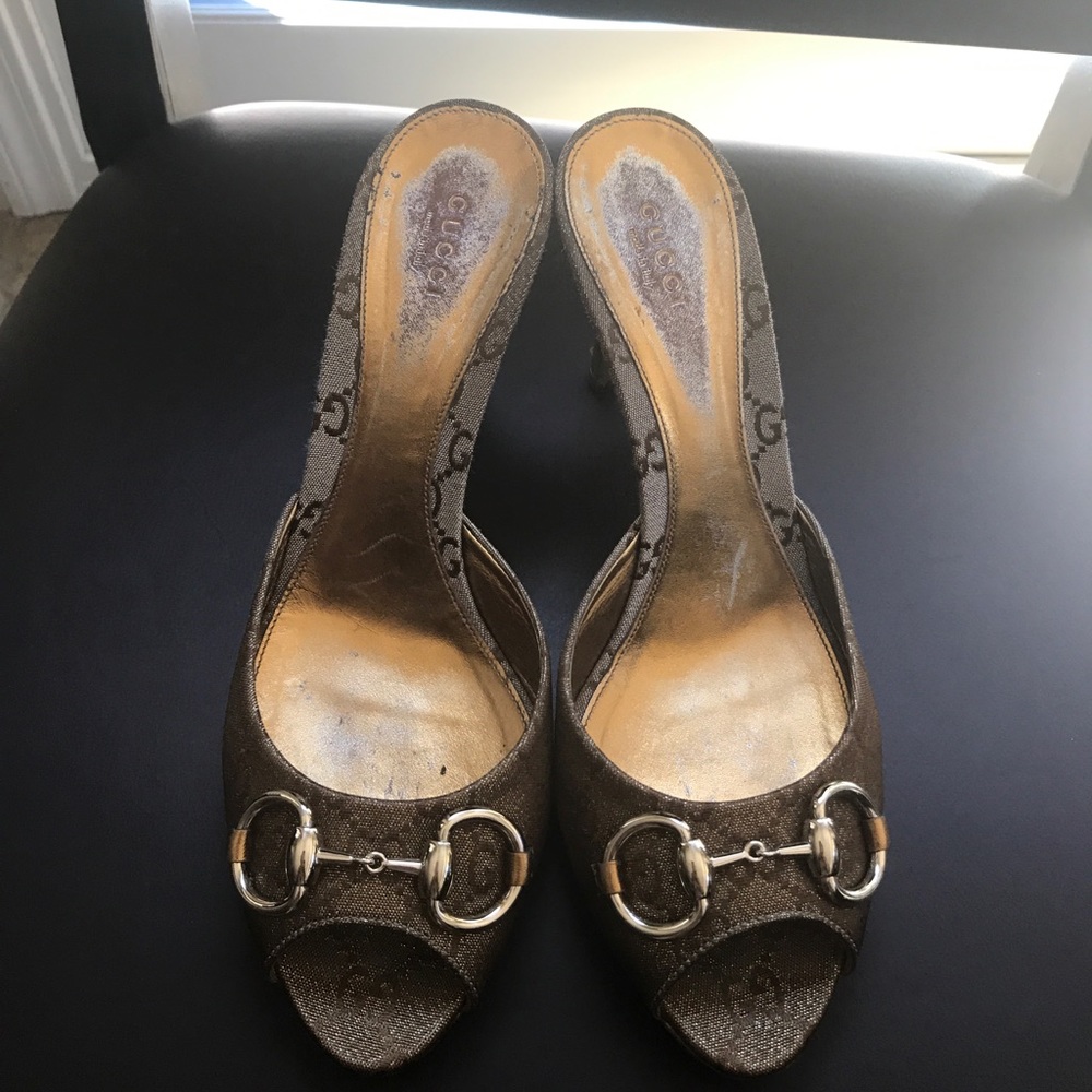Gucci Sandals with Silver Hardware, Size 39.5