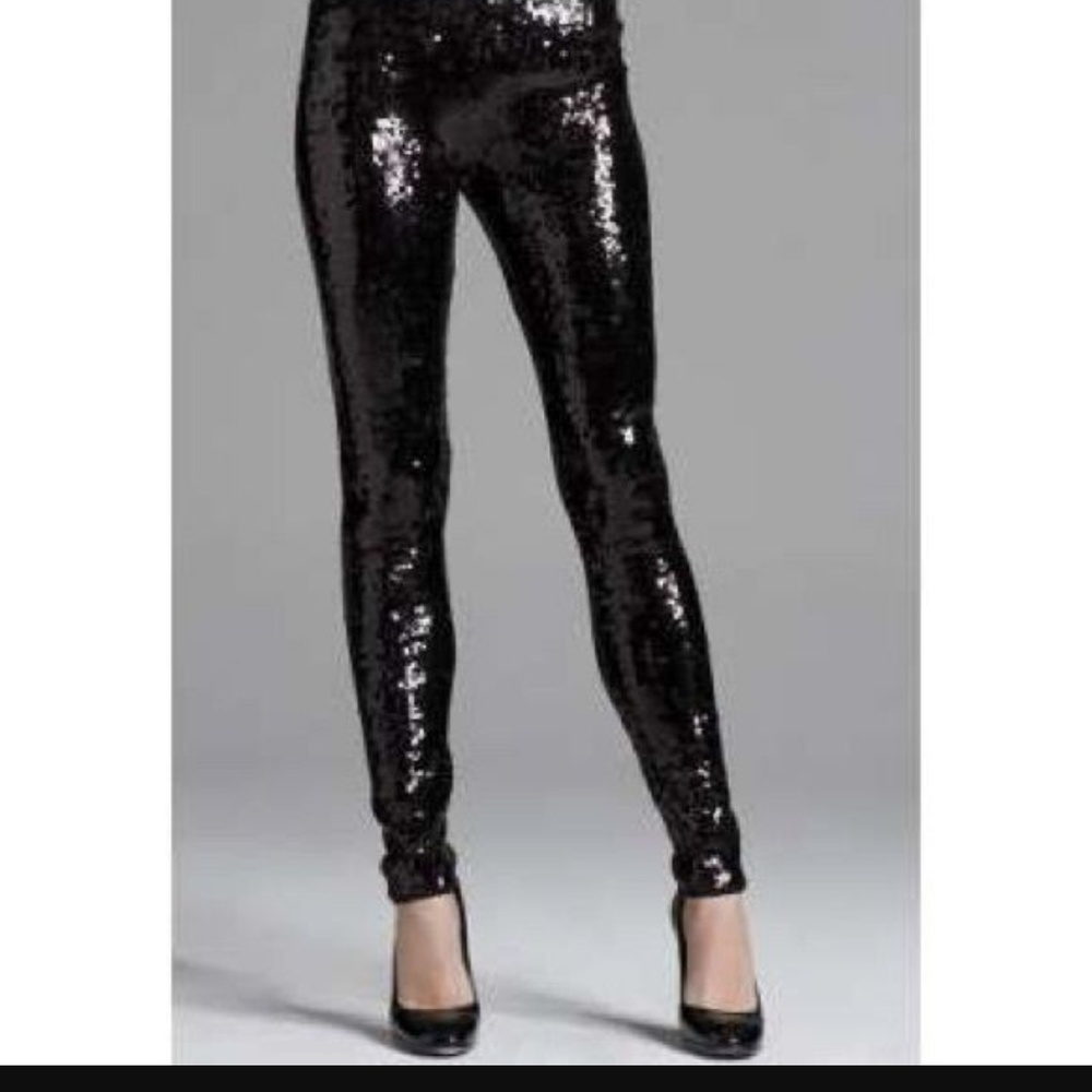 Black sequin leggings - Picture 2 of 3
