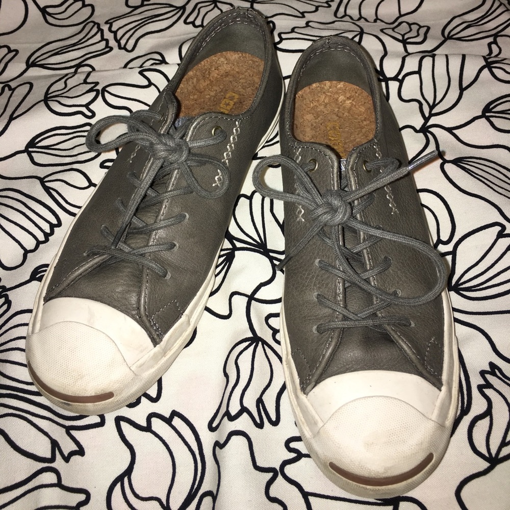 Jack Purcell Grey Leather Converse - Size 6