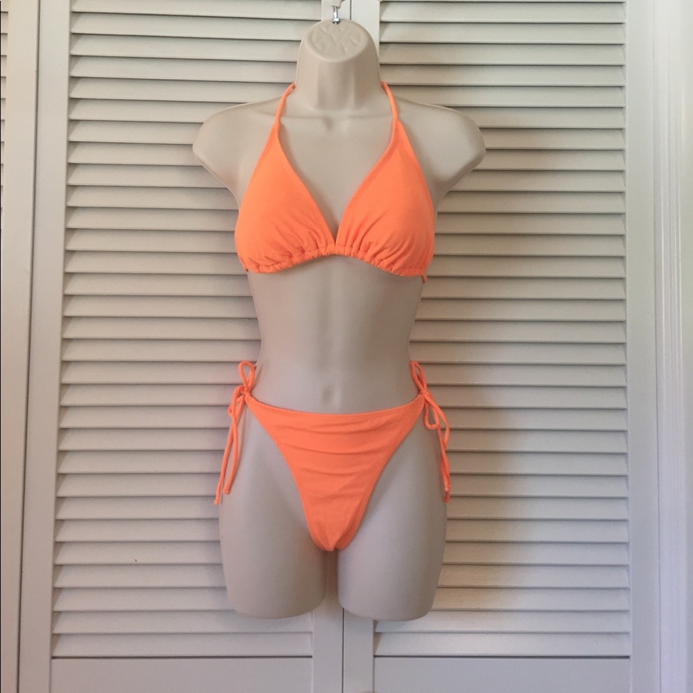 Neon Orange Bikini Swimsuit