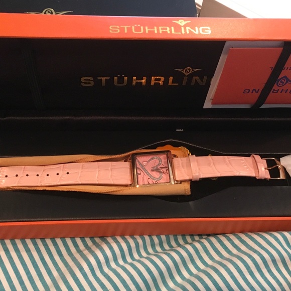 Beautiful stuhrling watch w/ diamonds Ex cond nwot - Picture 1 of 4
