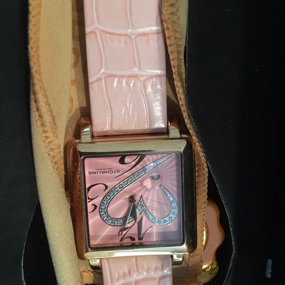 Beautiful stuhrling watch w/ diamonds Ex cond nwot - Picture 2 of 4