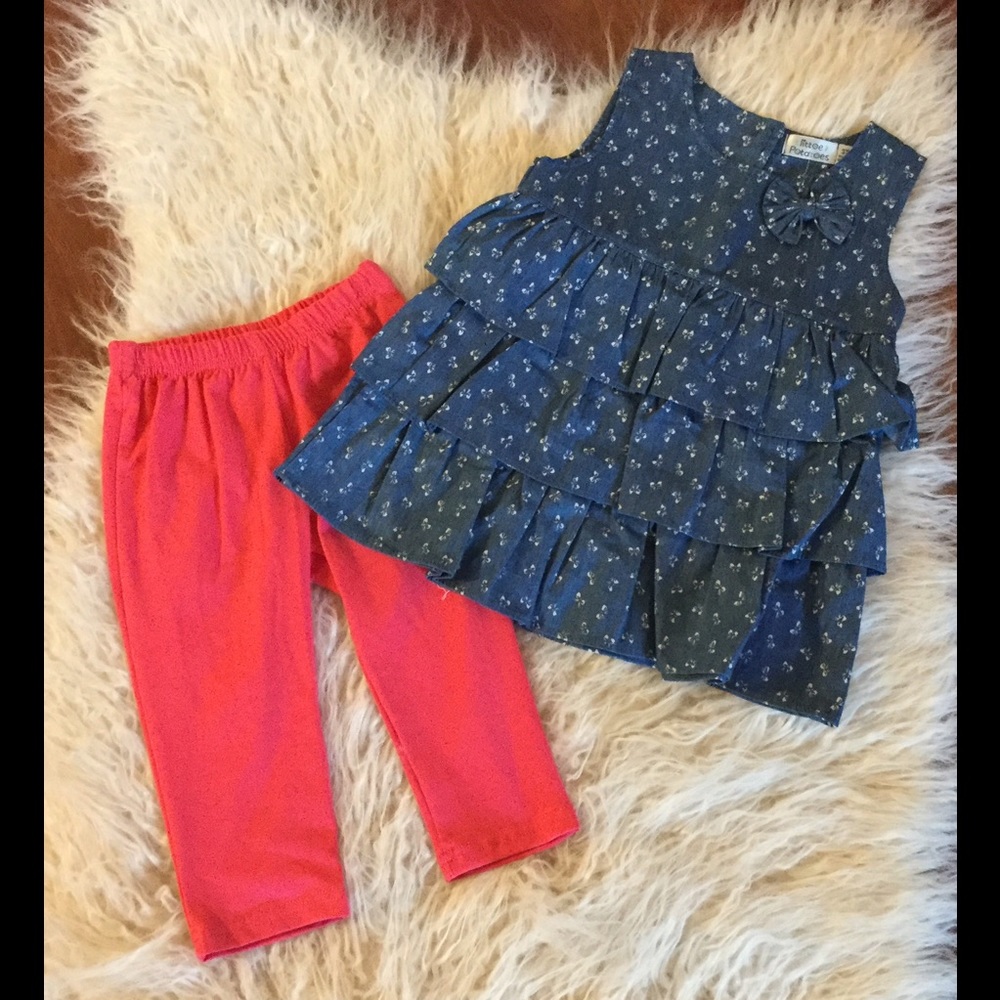 Girls jean and legging set