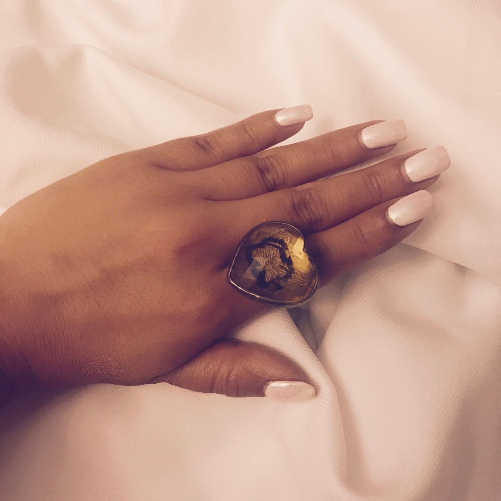 Amber Butterfly Vintage Ring
