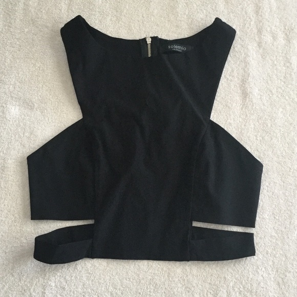 Solemio Tops - Solemio - Black Rayon Nylon Tops
