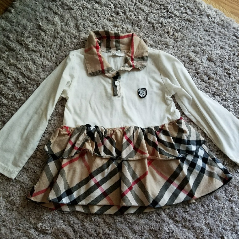 Checked longsleeve dress