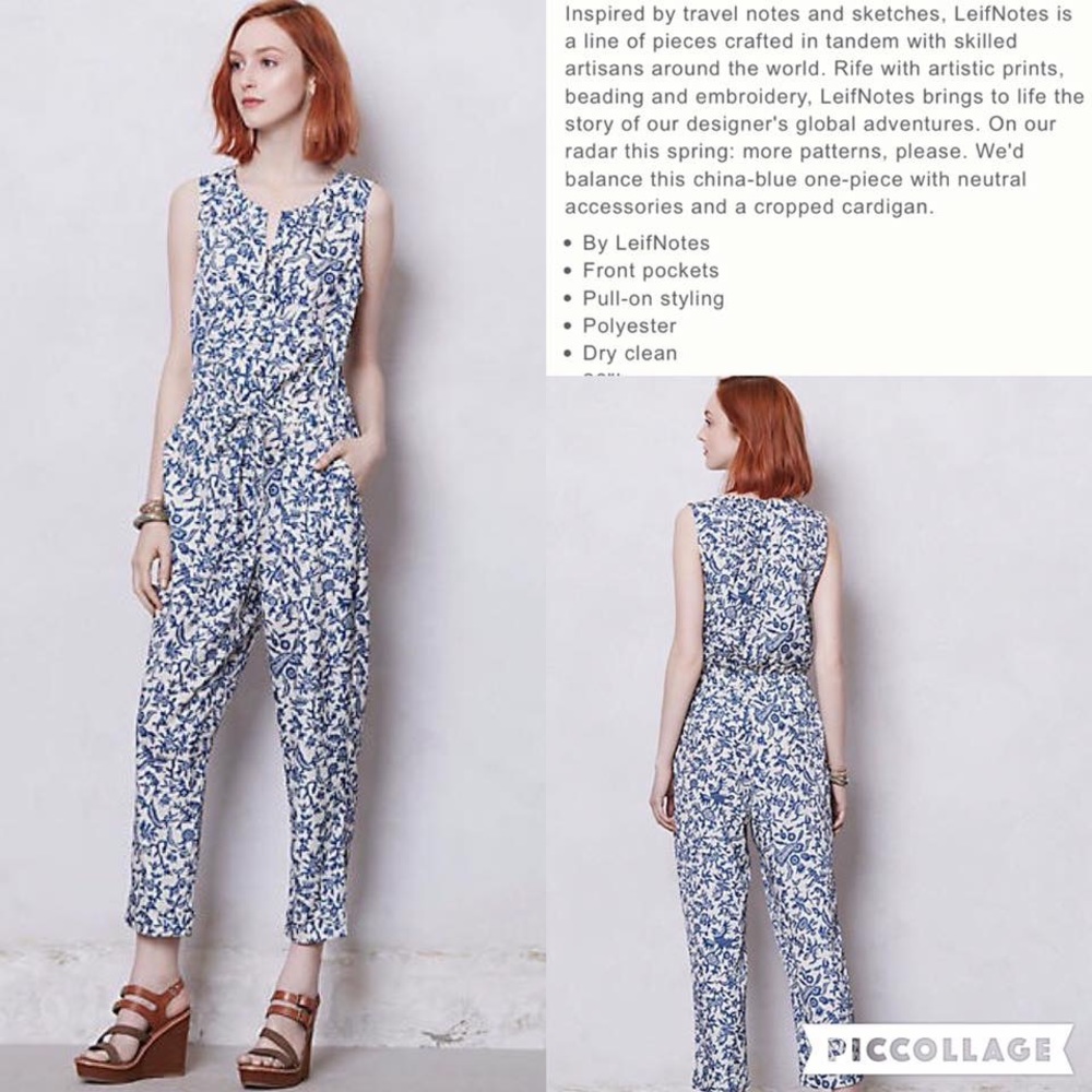 Blue toile jumpsuit by leiftnotes
