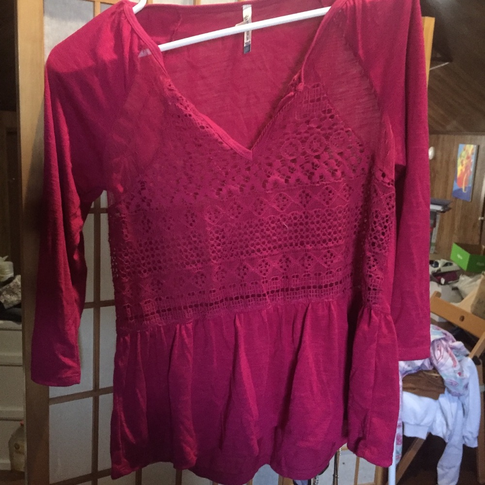 BOGO FREE Pink 3/4 Sleeve Top