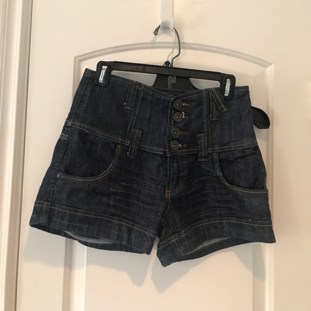 High waisted denim shorts