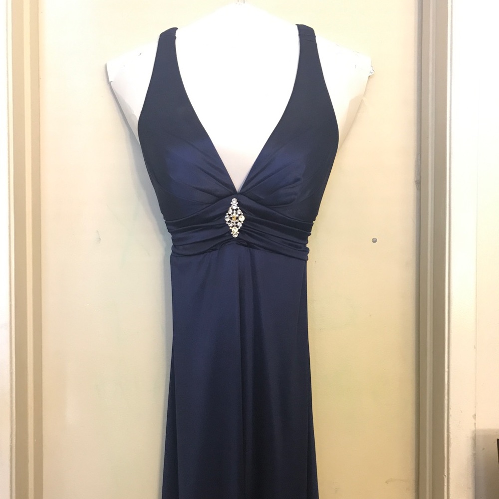 Satin Navy blue dress