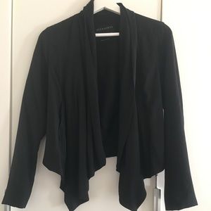AllSaints crop black crepe jacket