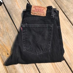 Levi's vintage 501 high waist black denim jeans