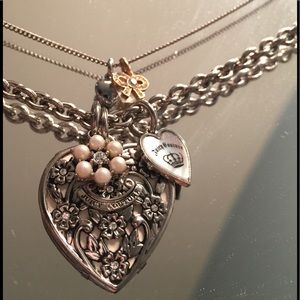 Juicy Couture Double Chain Silver Necklace