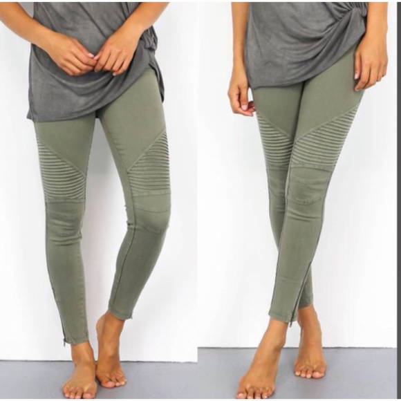 Black Moto Legging W/Ankle Zip S/M L/XL - Picture 4 of 5