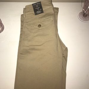 NWT AEO Power Fit Kick Boot Mid Rise Khakis