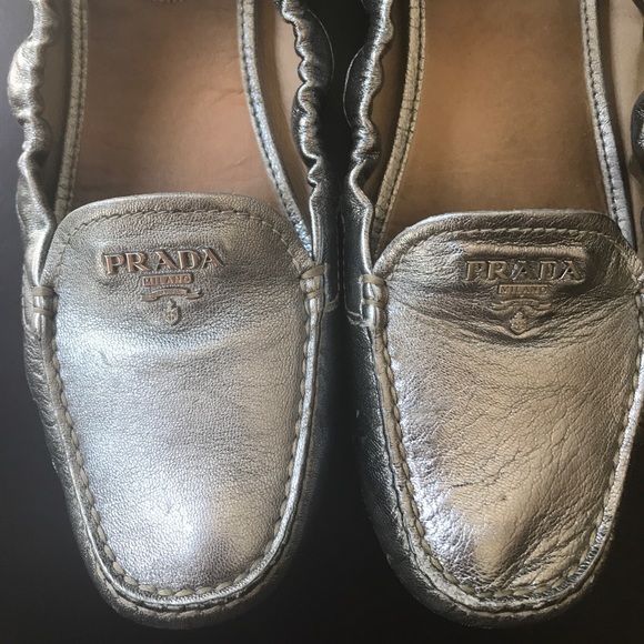 Prada Scrunchable Loafer in Color Silver, Sz 39.5. - Picture 2 of 7