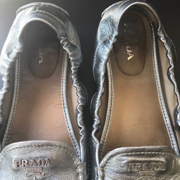 Prada Scrunchable Loafer in Color Silver, Sz 39.5. - Picture 3 of 7