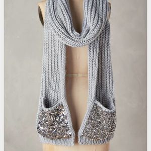 Anthropologie shimmered pocket sequin scarf