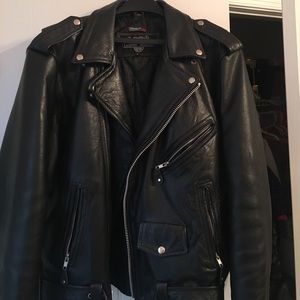 All leather moto jacket