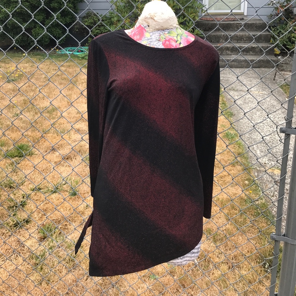 Soft Works red and black sparkle top