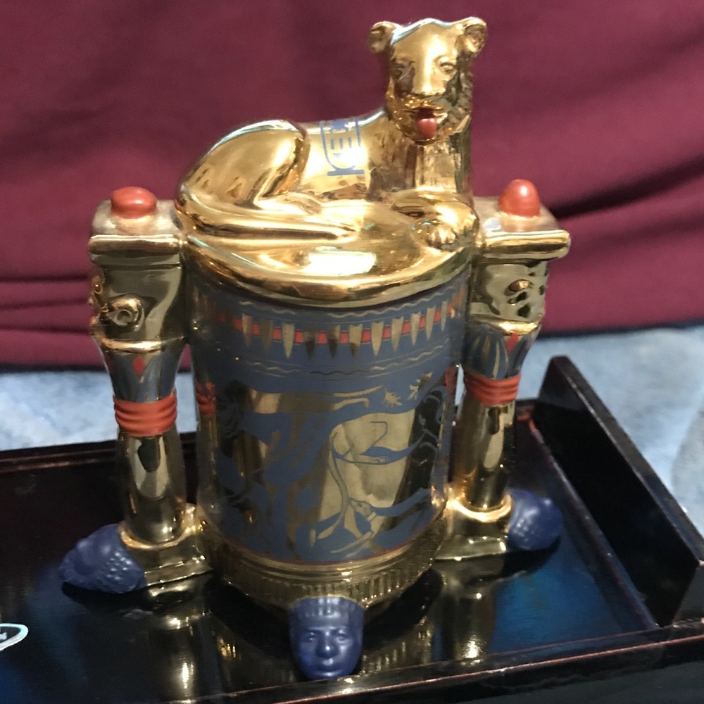 Unguent Container Franklin Mint 24kt vintage Egypt