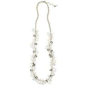c+i Pearl and Crystal Drop Necklace