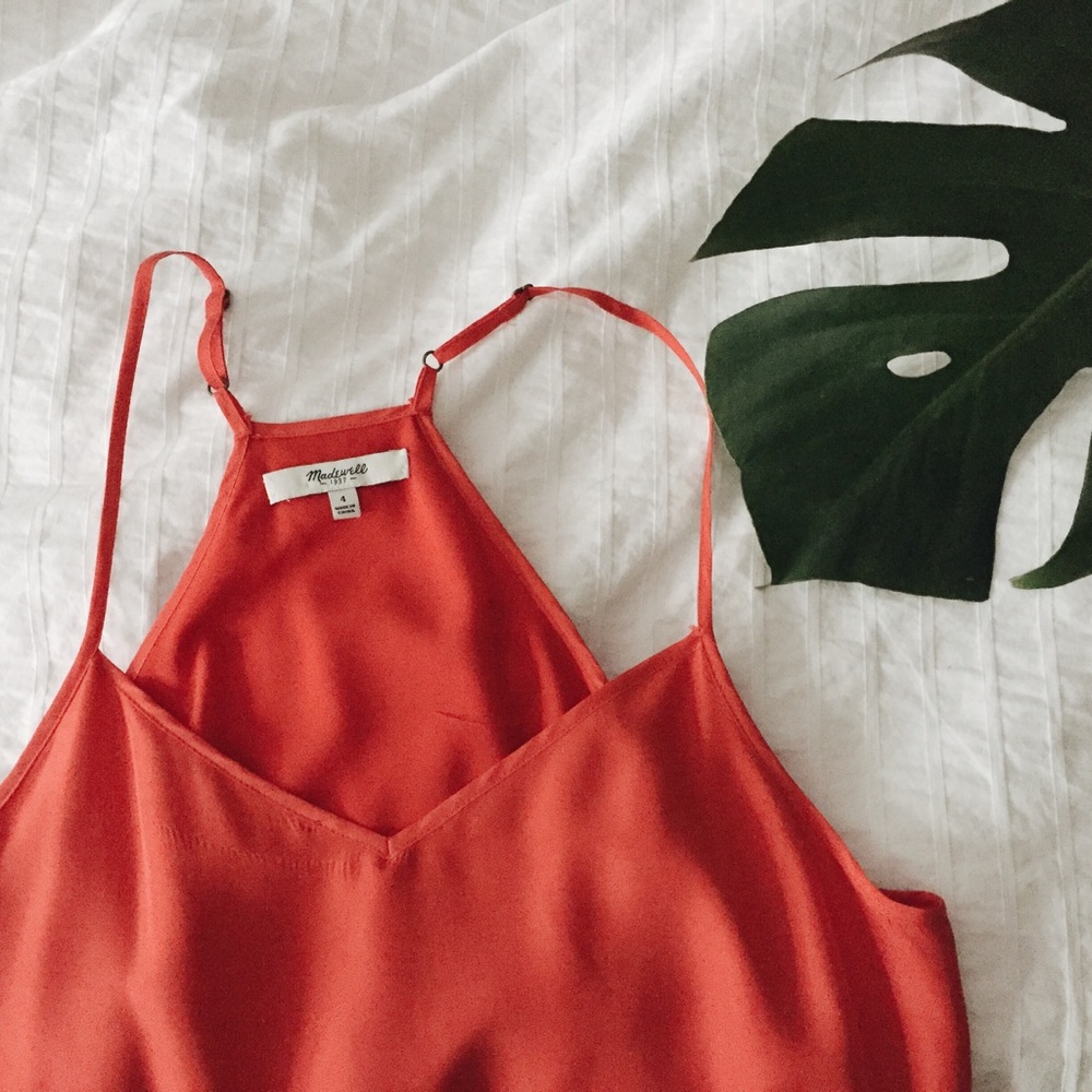 Madewell silk cami tie-waist dress