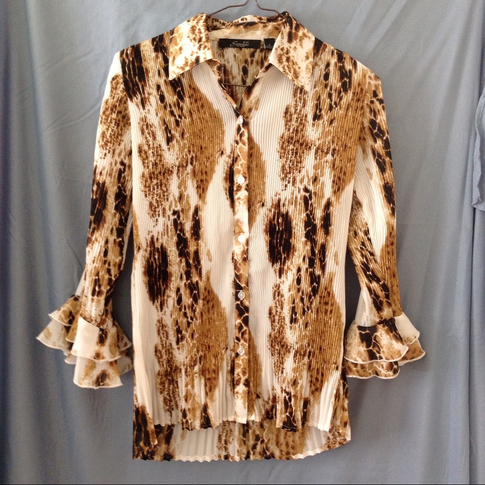 Animal print oversized blouse