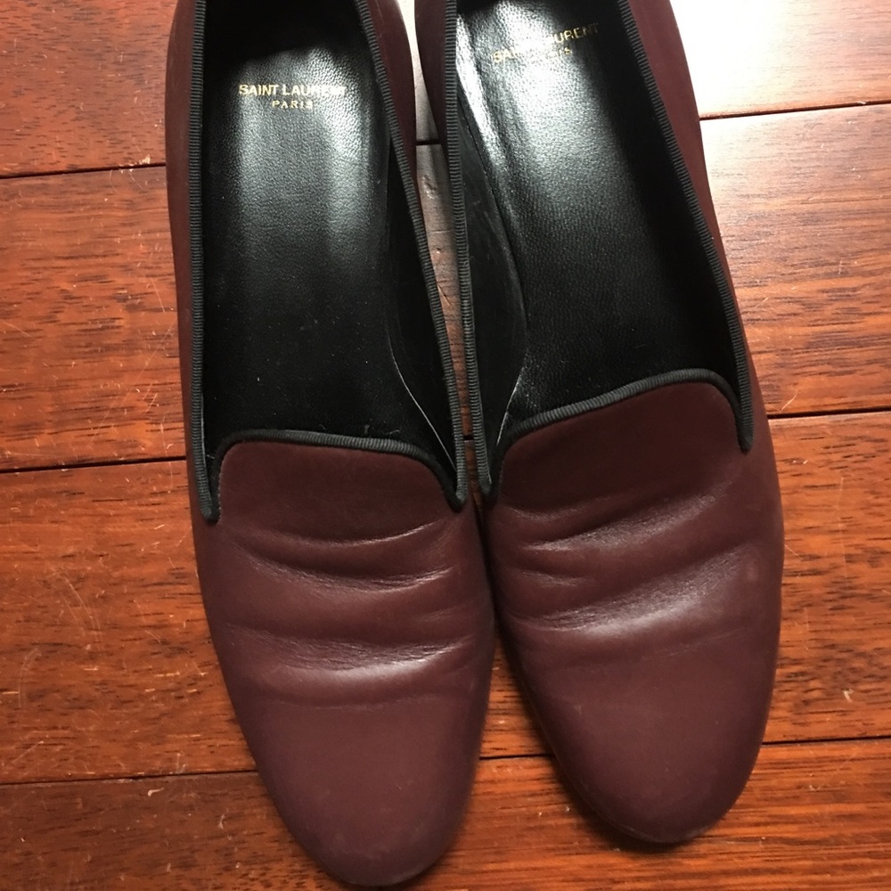 Saint Laurent burgundy Leather loafers