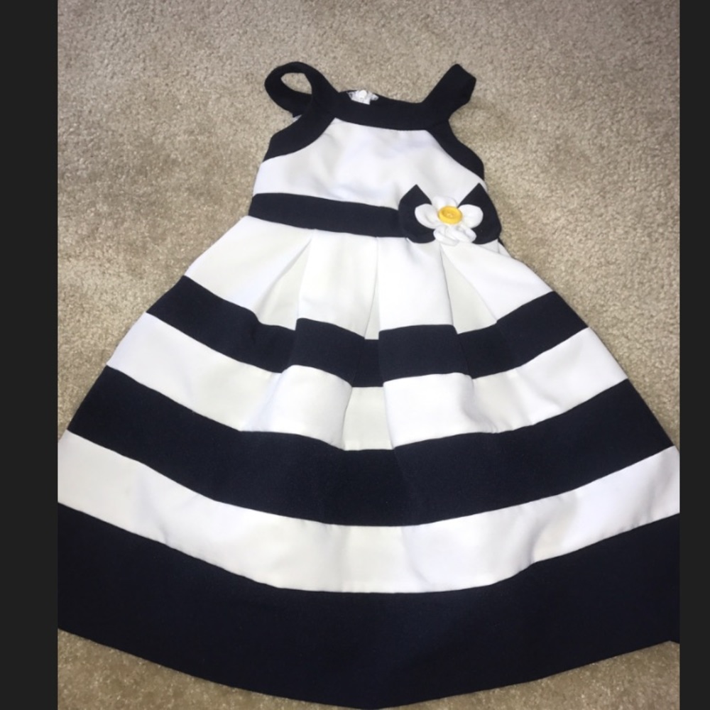 Blue white strip dress