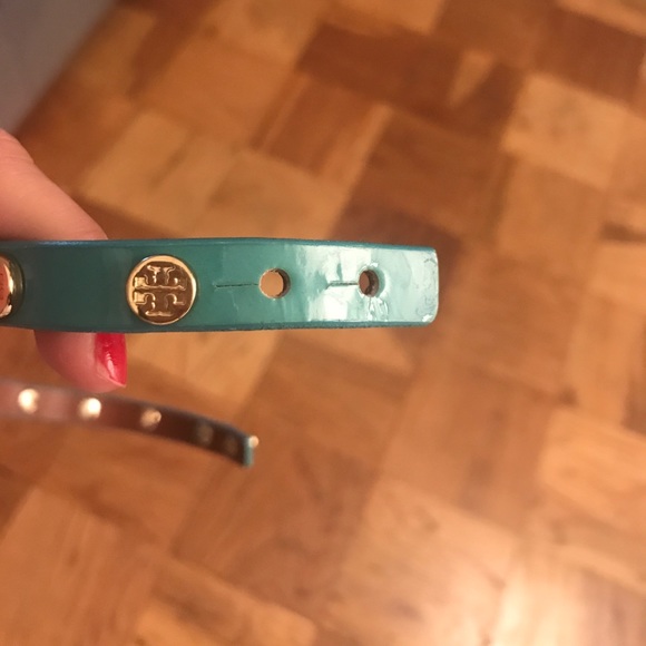 Auth NEW Tory Burch Gold Floral & Turquoise Cuff Bracelet w  Tory Burch Double Wrap Bracelet in Turquoise/Gold