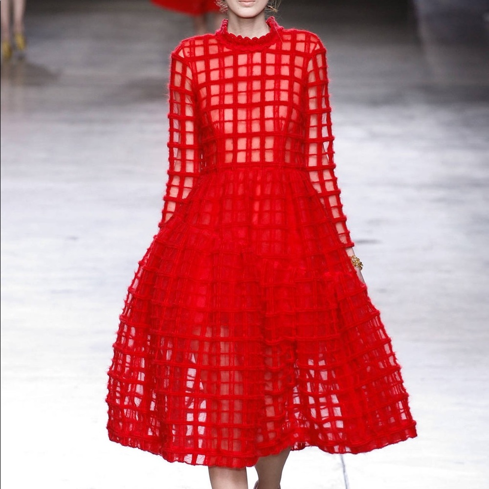 Simone Roche wool tulle dress