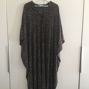 Melissa Obedash silk leopard kaftan