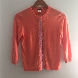 Coral J. Crew Cardigan