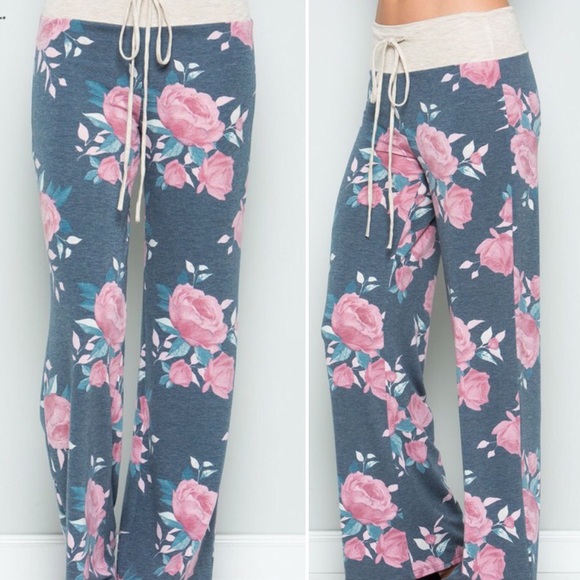Last 1! SMALL Floral print casual pants - Picture 3 of 4