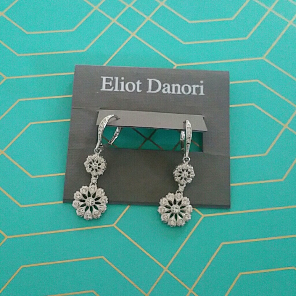 Danori Silver-Tone Crystal Drop Earrings