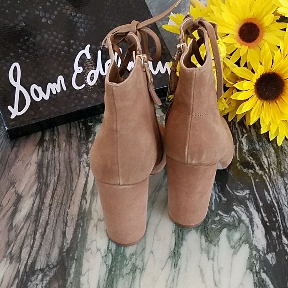 🚫Sam Edelman Yvie Saddle Suede Open Toe Bootie - Picture 7 of 8