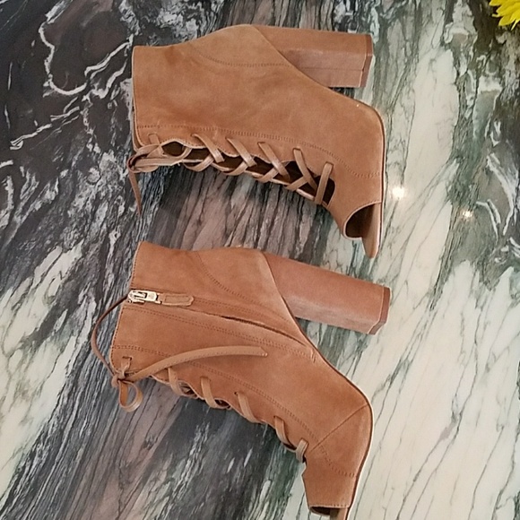 🚫Sam Edelman Yvie Saddle Suede Open Toe Bootie - Picture 5 of 8