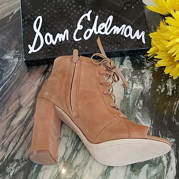 🚫Sam Edelman Yvie Saddle Suede Open Toe Bootie - Picture 8 of 8